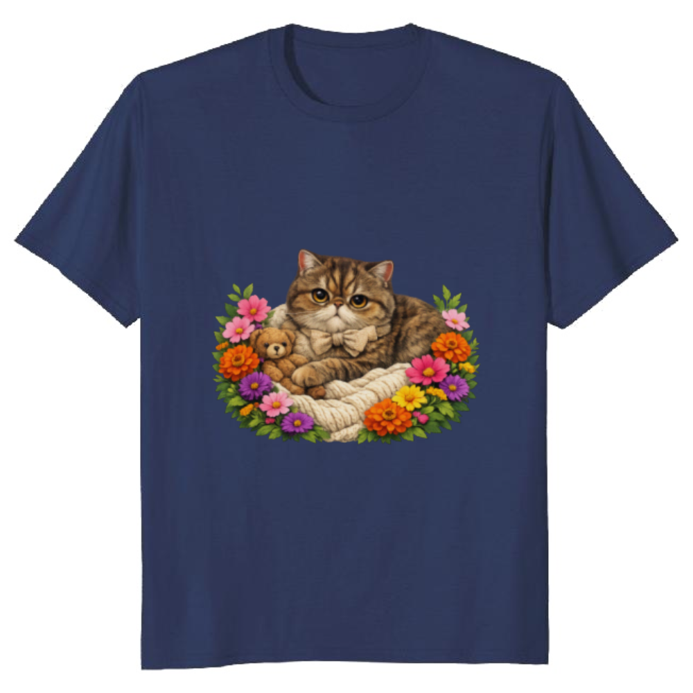 Exotic Shorthair Cat T-Shirt - Cozy Cottagecore Gift for Cat Lovers