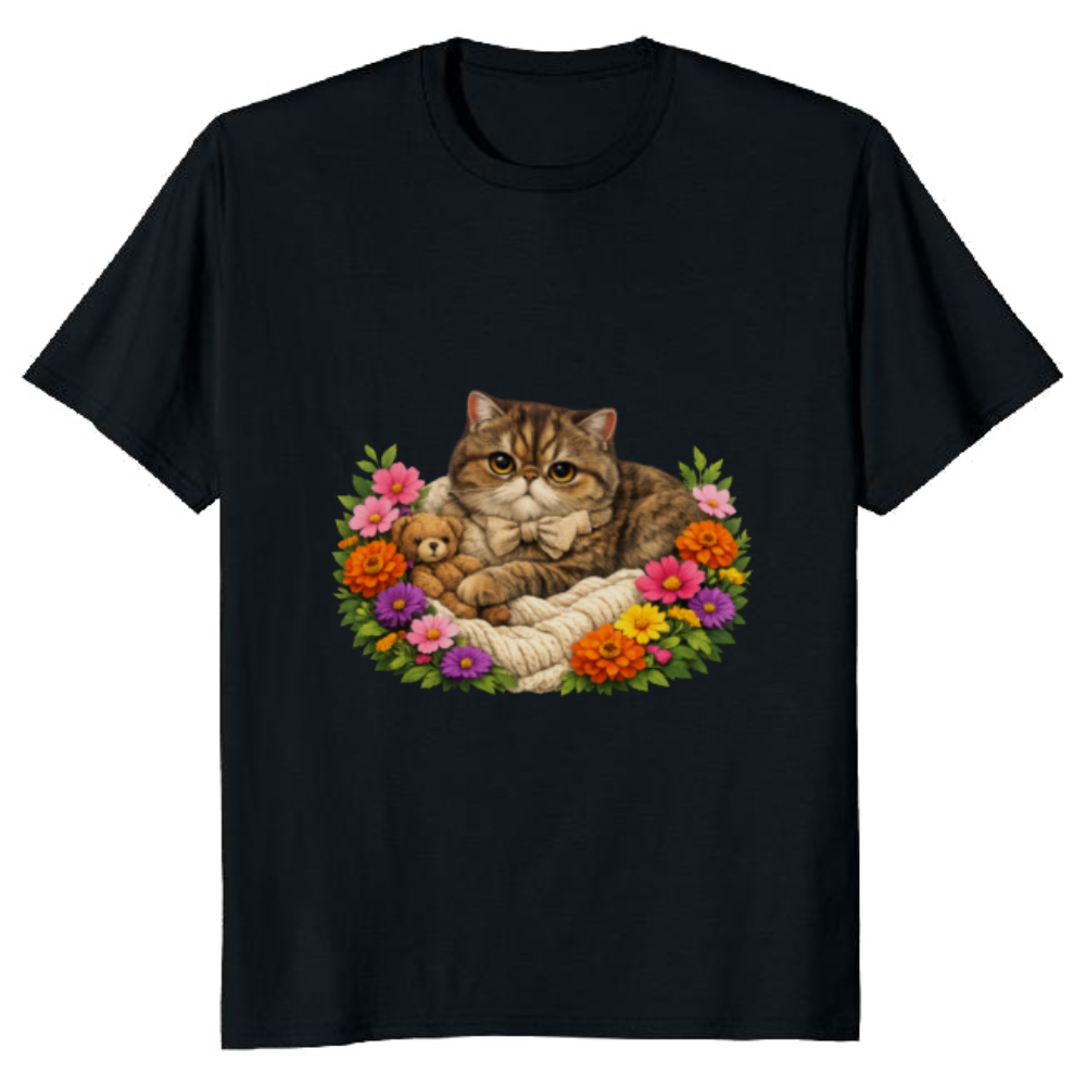 Exotic Shorthair Cat T-Shirt - Cozy Cottagecore Gift for Cat Lovers