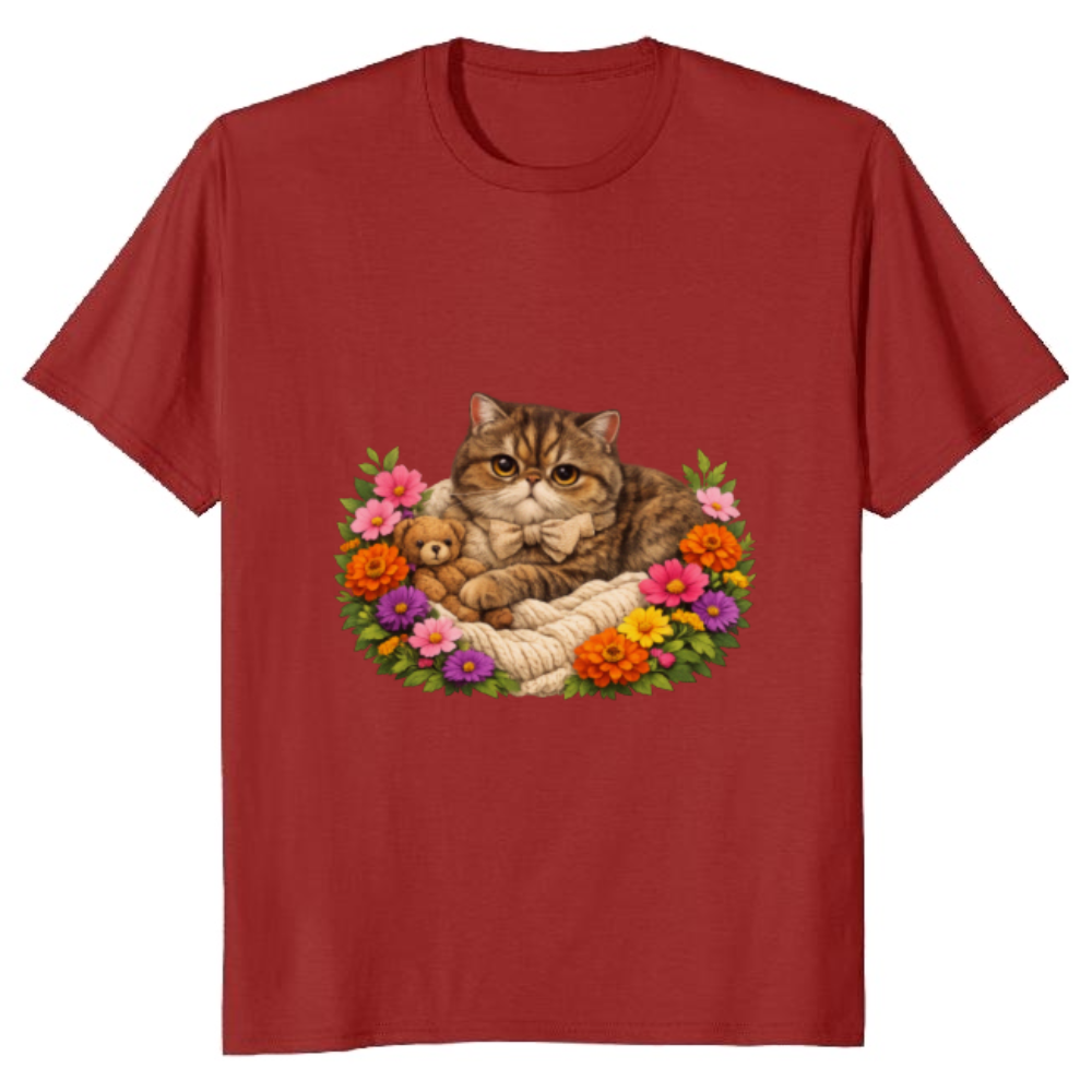 Exotic Shorthair Cat T-Shirt - Cozy Cottagecore Gift for Cat Lovers