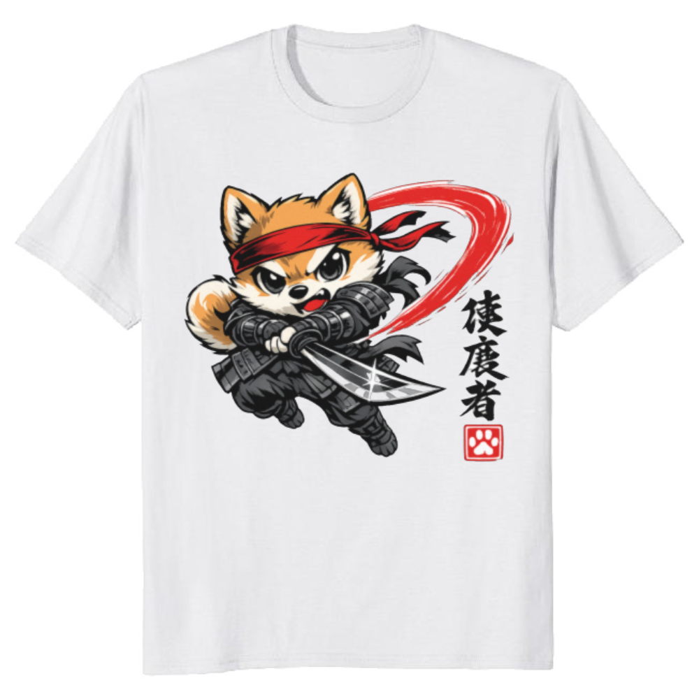 Crimson Slash Shiba Samurai T-Shirt - Manga Fans