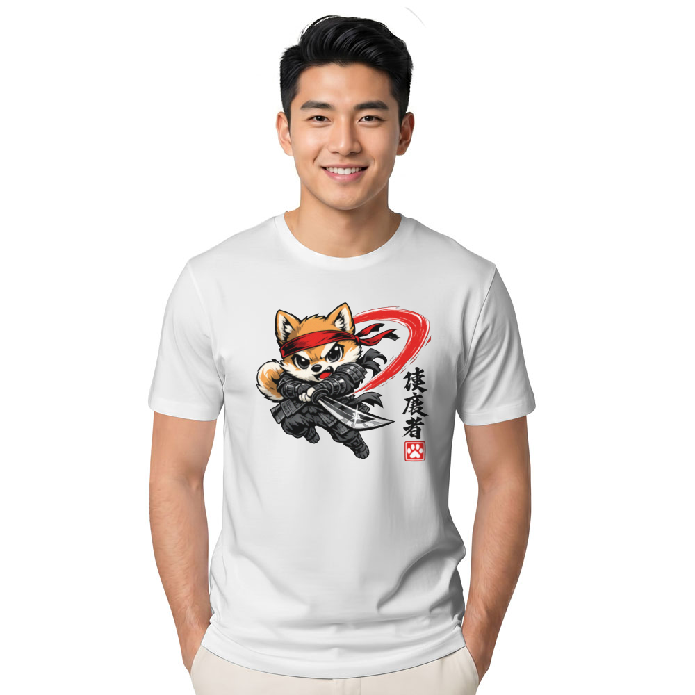 Crimson Slash Shiba Samurai T-Shirt - Manga Fans