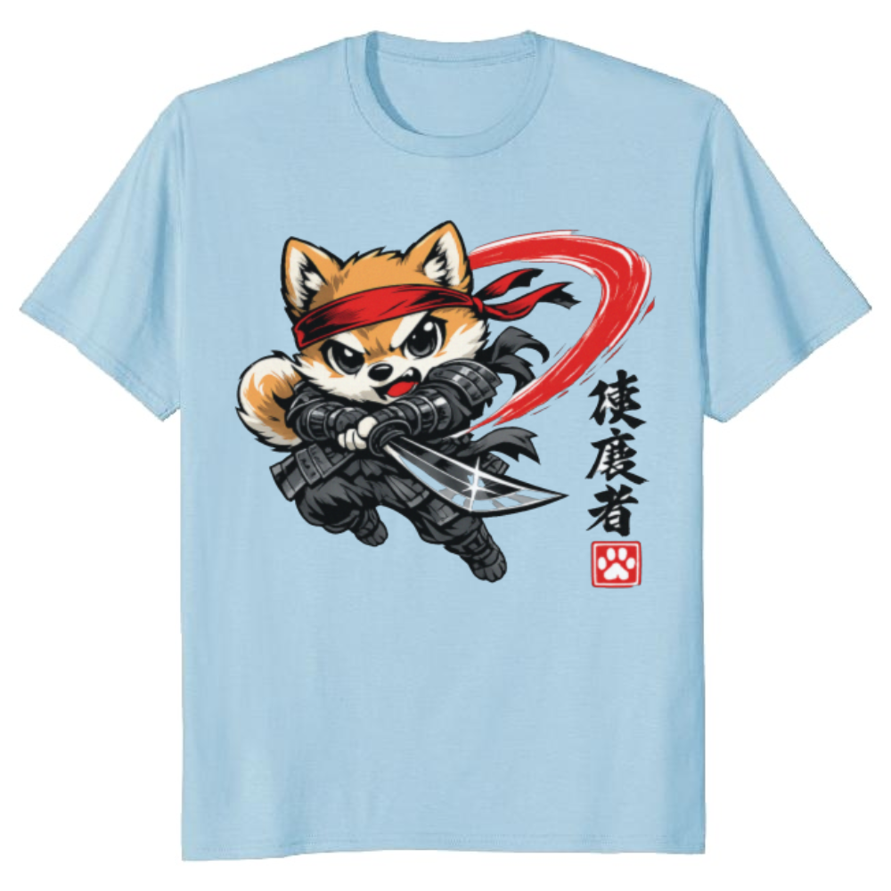 Crimson Slash Shiba Samurai T-Shirt - Manga Fans