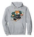 Shiba Samurai Pullover Hoodie - Retro Anime Streetwear Fans