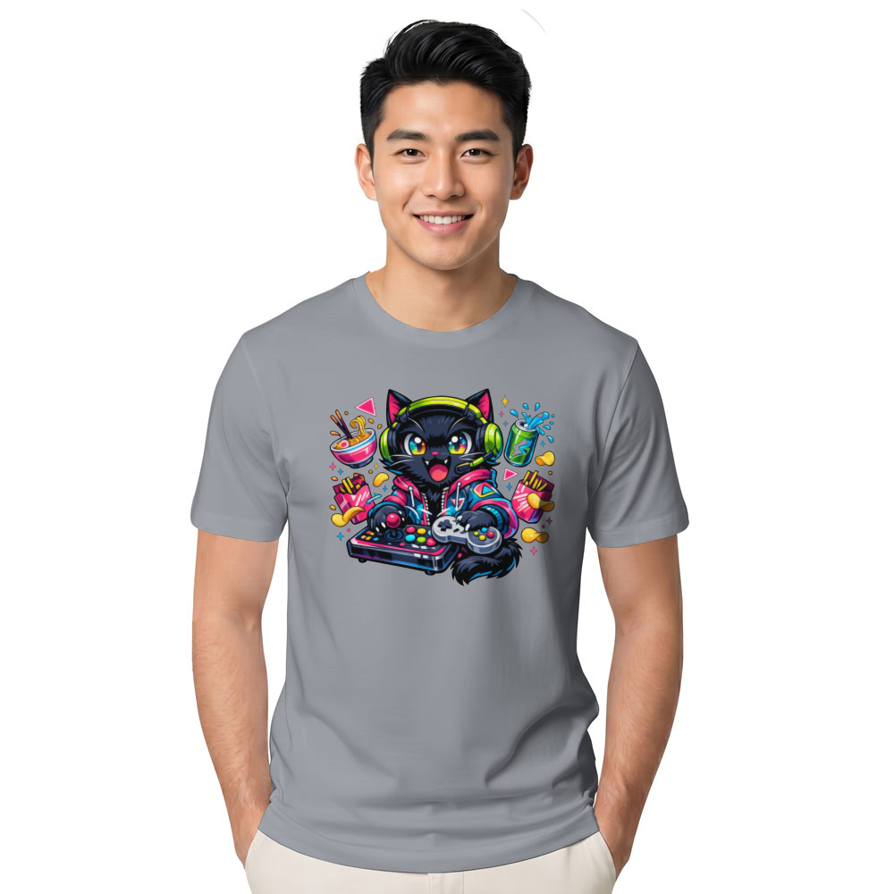 Anime Otaku Cat T-Shirt - Late-Night Otaku Gamers
