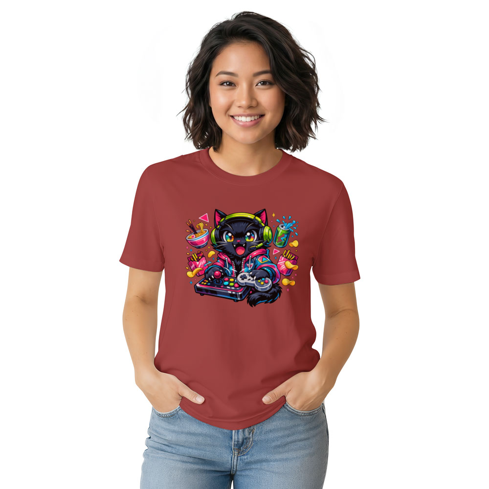 Anime Otaku Cat T-Shirt - Late-Night Otaku Gamers