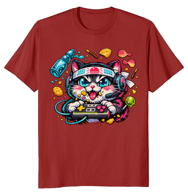 Retro Japanese Cat T-Shirt - Retro Gamers And Otaku Snack Fans