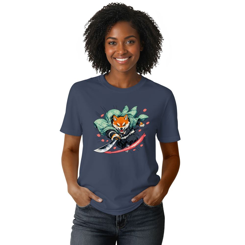 Shiba Samurai T-Shirt - Retro Anime Streetwear & Convention Wear