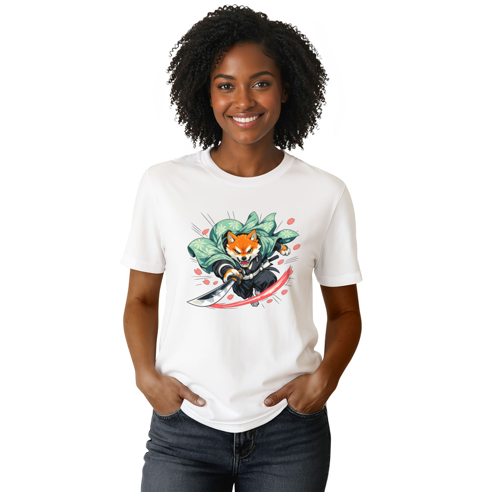Shiba Samurai T-Shirt - Retro Anime Streetwear & Convention Wear