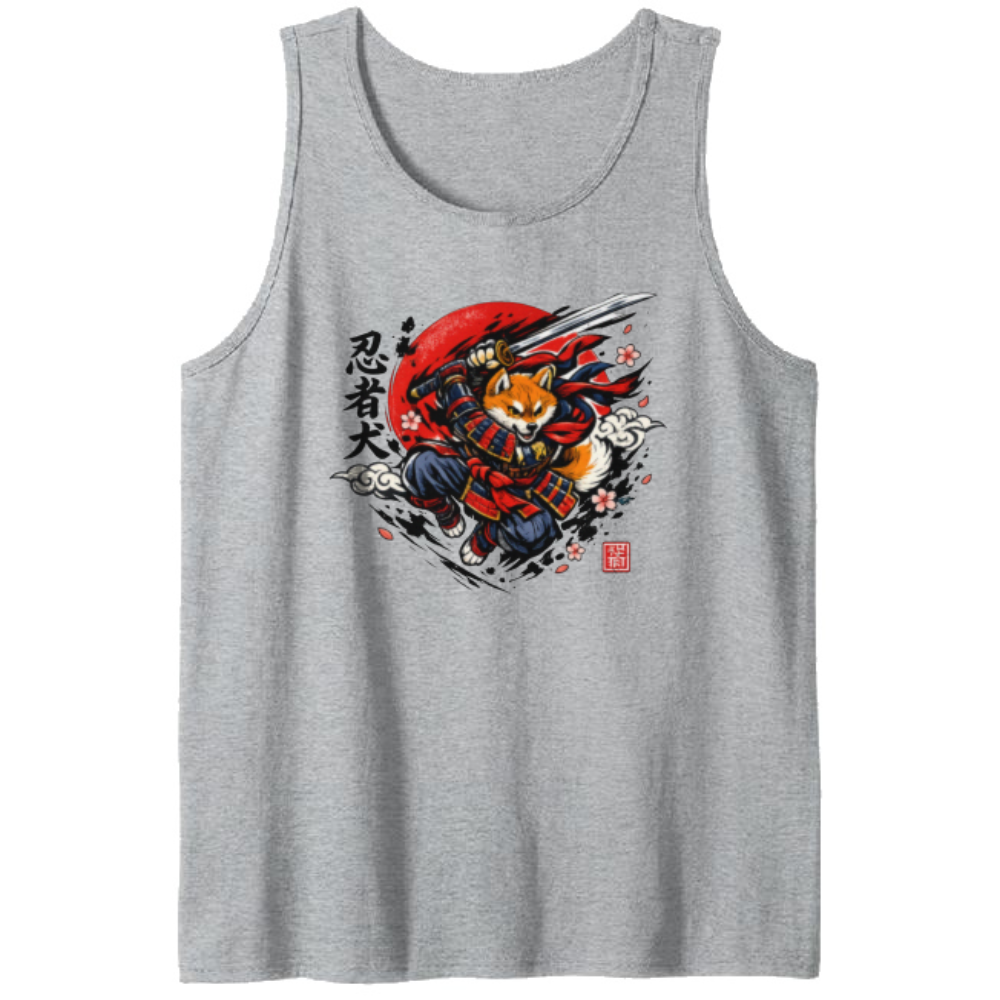 Shiba Samurai Unisex Tank Top - Gift for Anime and Shiba Inu Fans
