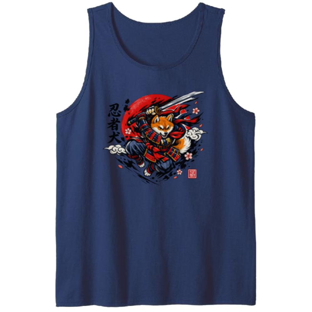 Crimson Leap Anime Shiba Samurai Unisex Tank Top