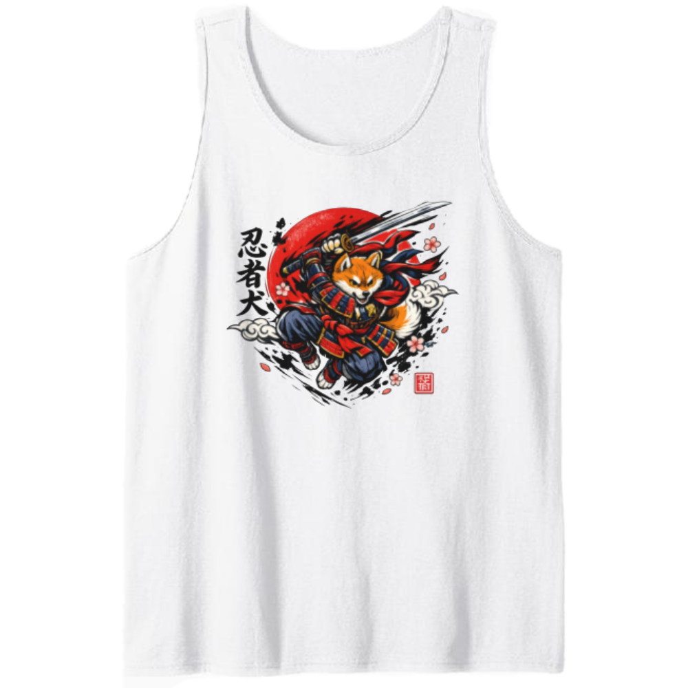 Shiba Samurai Unisex Tank Top - Gift for Anime and Shiba Inu Fans