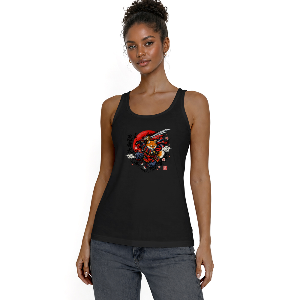 Crimson Leap Anime Shiba Samurai Unisex Tank Top