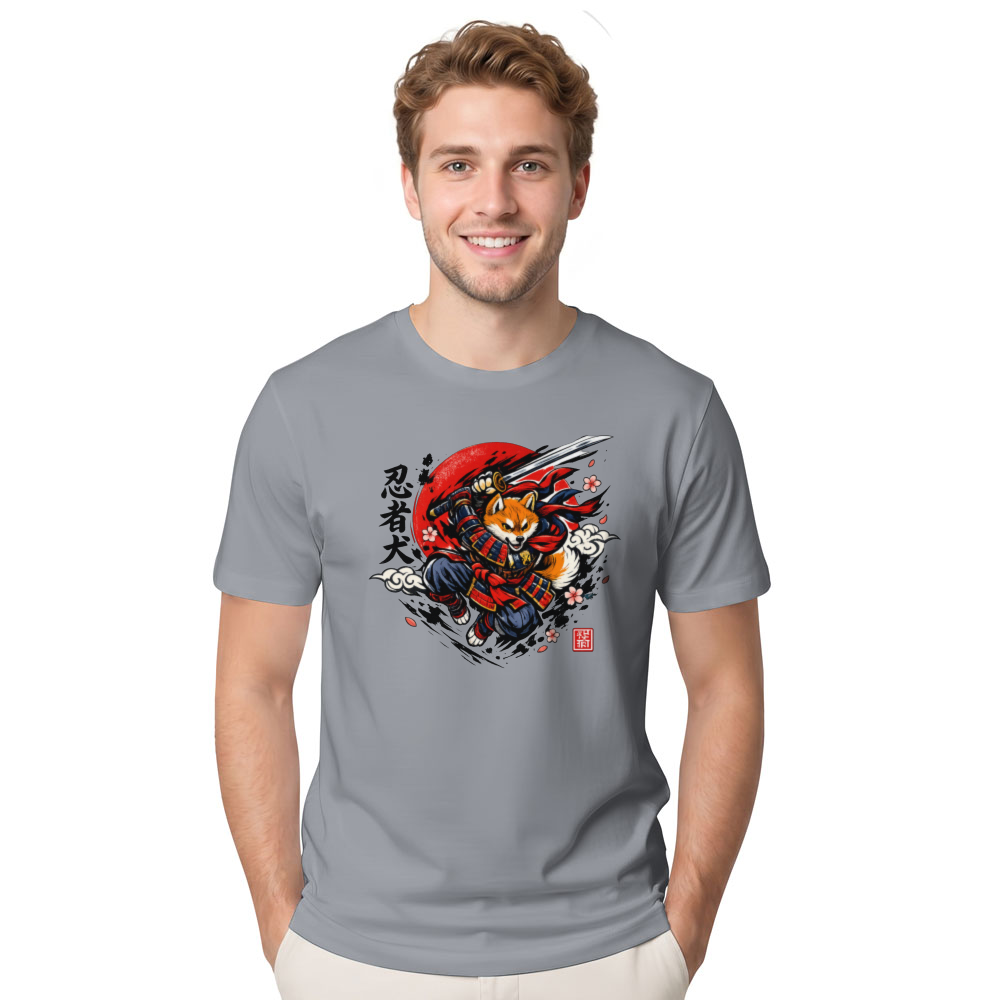 Shiba Samurai Graphic T-Shirt - Gift for Shiba Inu and Samurai Fans