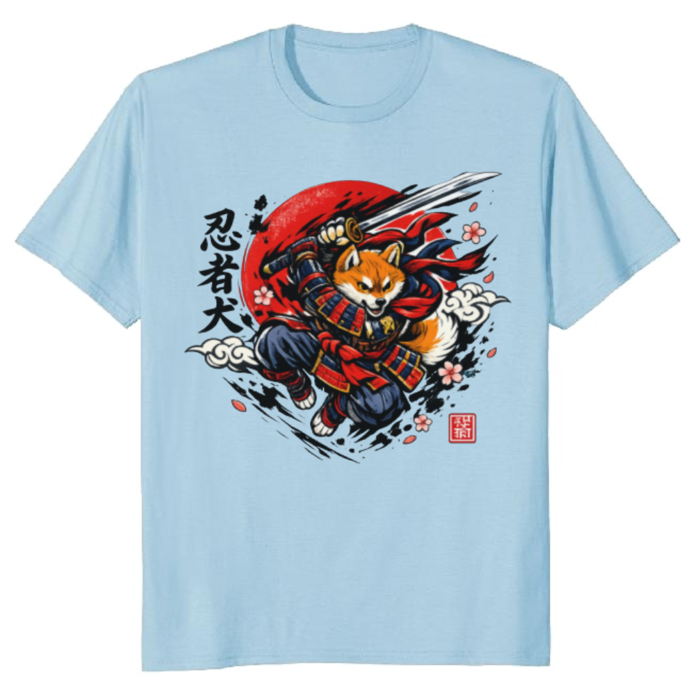 Shiba Samurai Graphic T-Shirt - Gift for Shiba Inu and Samurai Fans