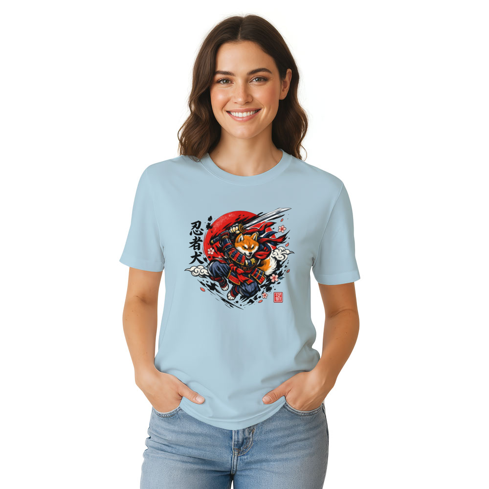 Shiba Samurai Graphic T-Shirt - Gift for Shiba Inu and Samurai Fans