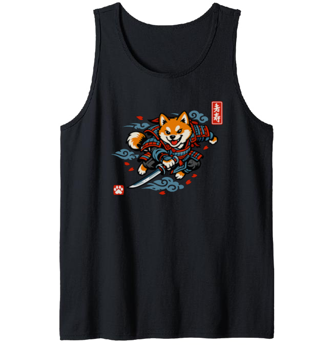Shiba Samurai Tanktop - Fans Of Playful Japanese Art