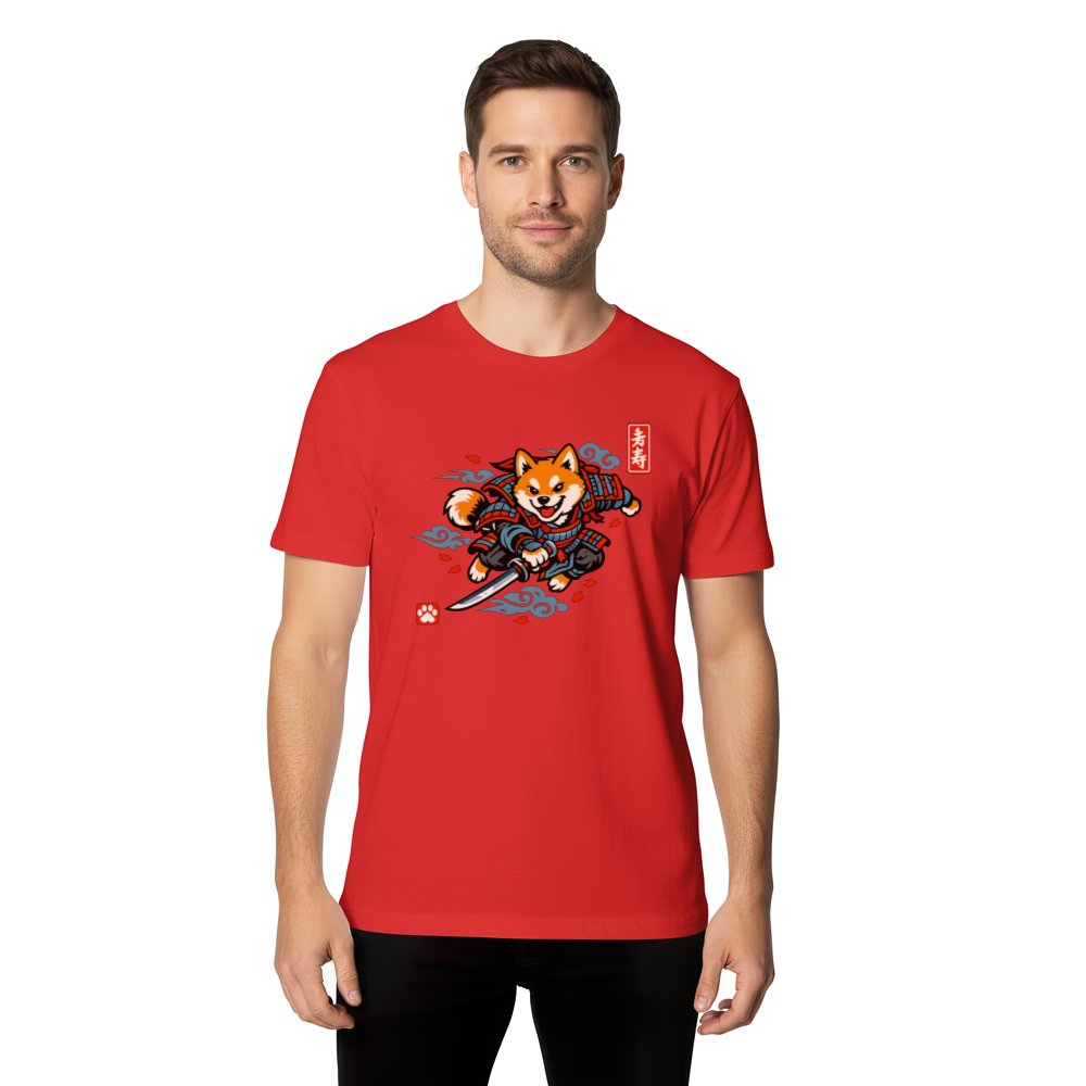 Ukiyo-e Shiba Samurai Sneak Attack Graphic T-Shirt