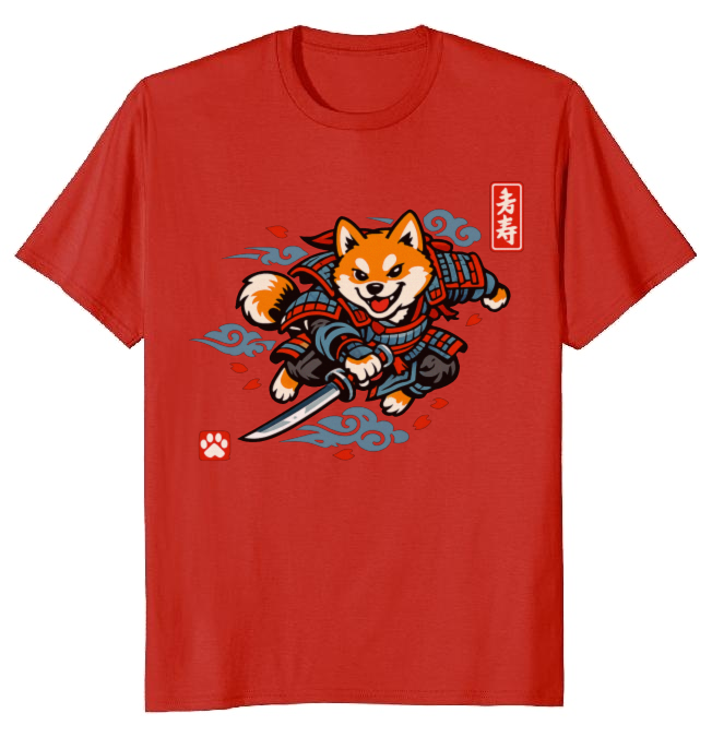 Ukiyo-e Shiba Samurai Sneak Attack Graphic T-Shirt