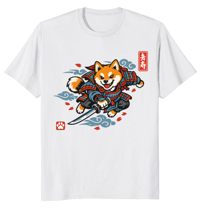Shiba Samurai T-Shirt - Ukiyo-e Art Enthusiast Gift