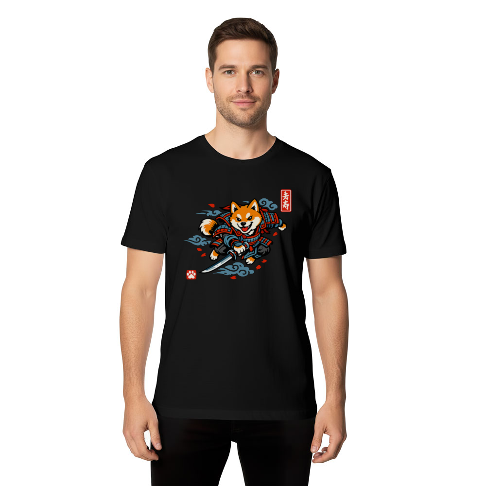Ukiyo-e Shiba Samurai Sneak Attack Graphic T-Shirt