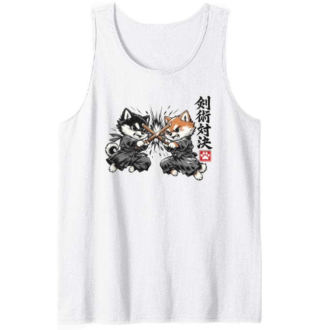 Shiba Samurai Tanktop - Streetwear For Anime Fans