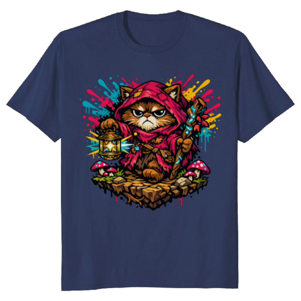 Grumpy Cat Hermit Neon Cottagecore T-Shirt - Cottagecore Streetwear