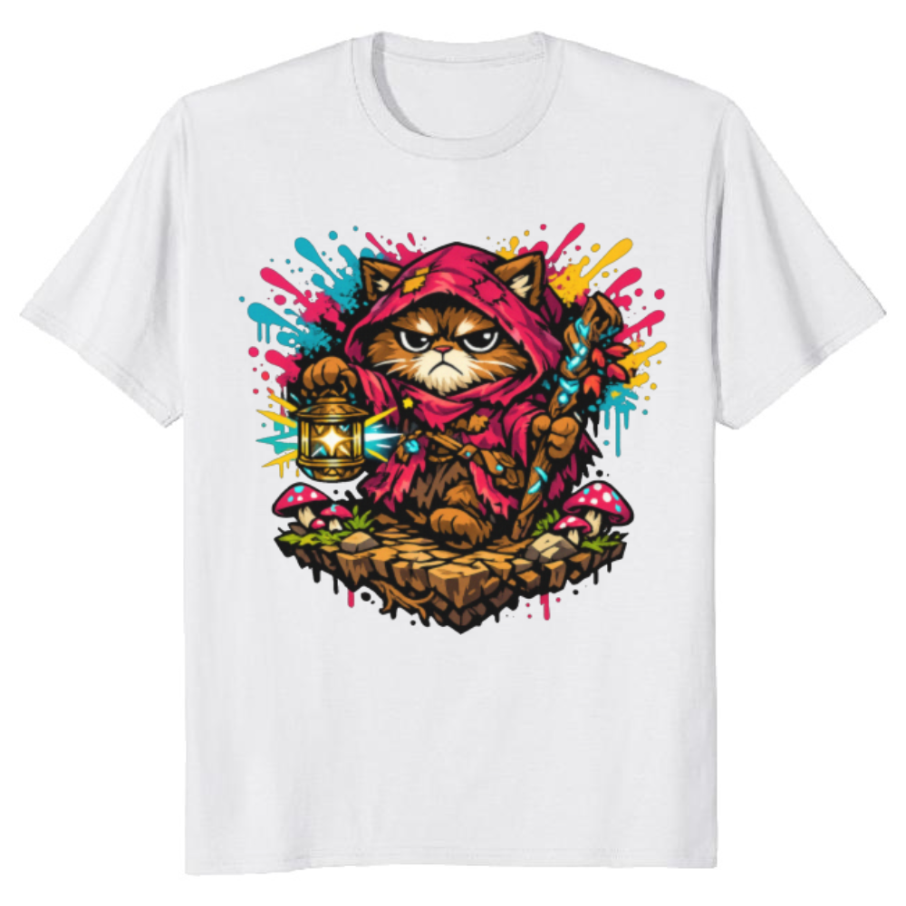Grumpy Cat Hermit Neon Cottagecore T-Shirt - Cottagecore Streetwear