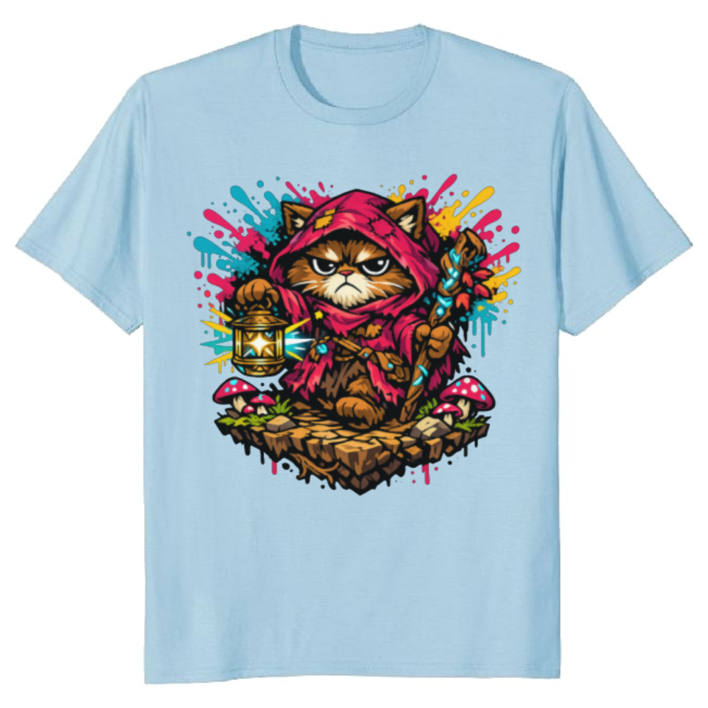 Grumpy Cat Hermit Neon Cottagecore T-Shirt - Cottagecore Streetwear
