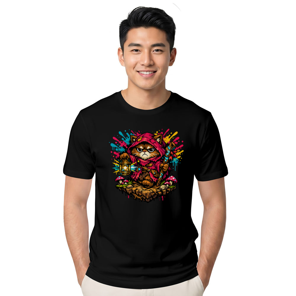 Grumpy Cat Hermit Neon Cottagecore T-Shirt - Cottagecore Streetwear