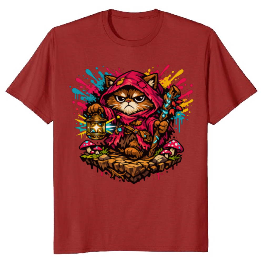 Grumpy Cat Hermit Neon Cottagecore T-Shirt - Cottagecore Streetwear