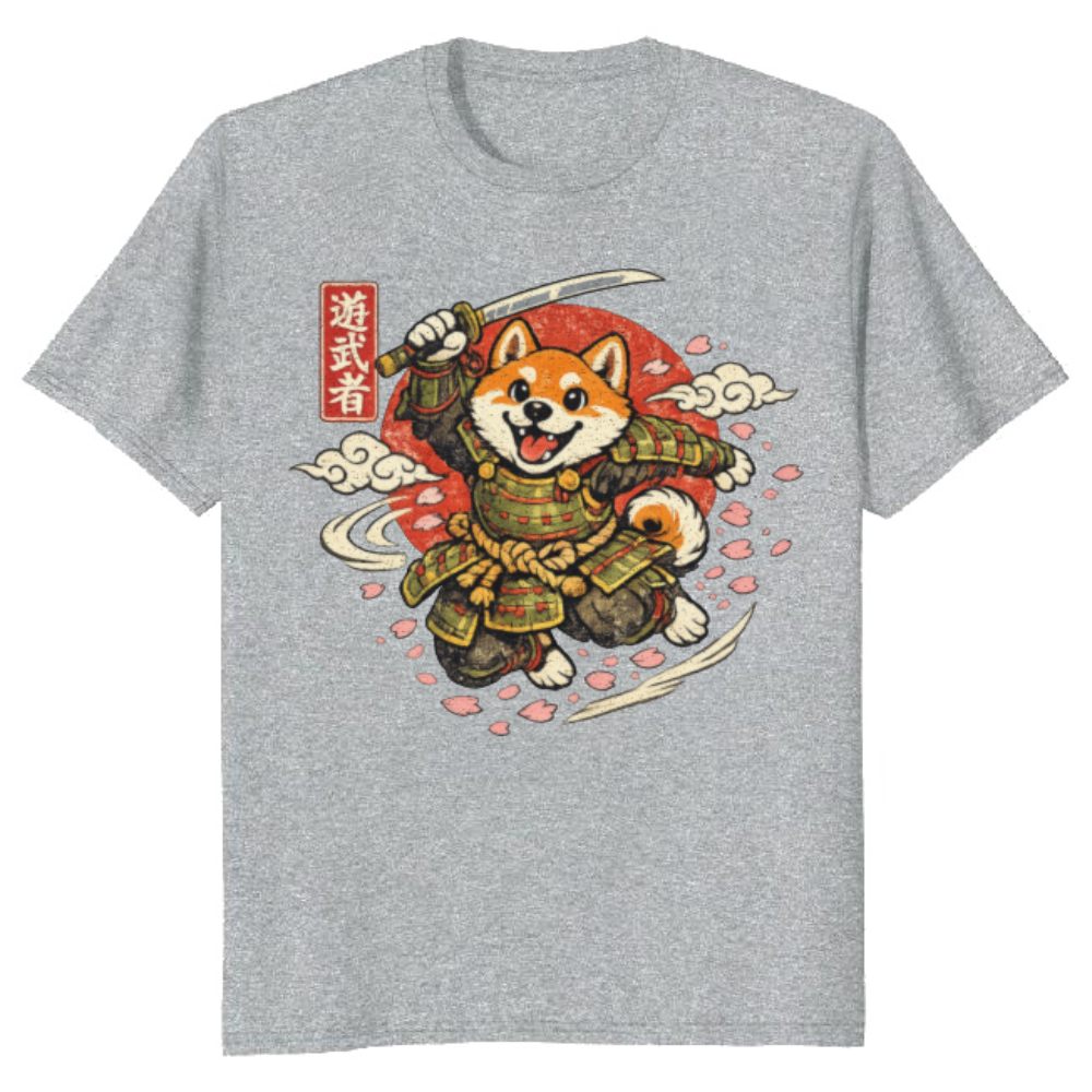 Shiba Samurai T-Shirt - Gift for Dog Lovers and Anime Fans