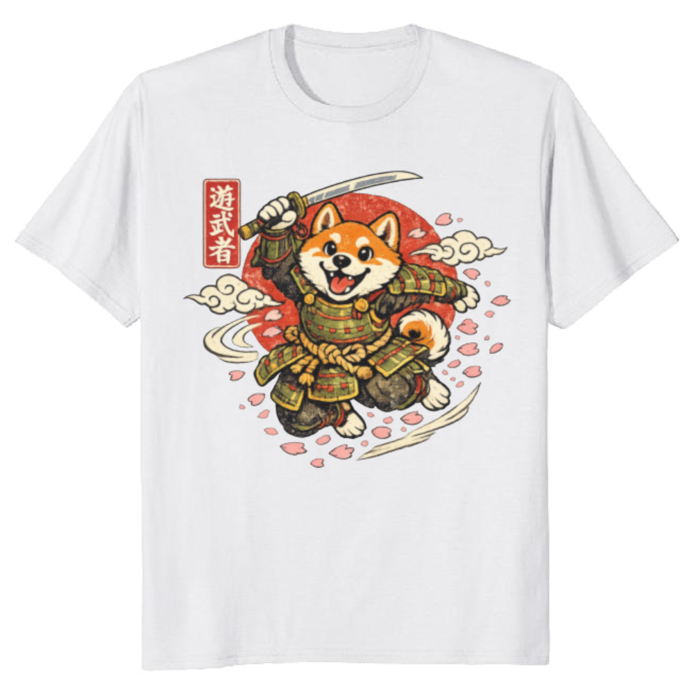 Shiba Samurai T-Shirt - Gift for Dog Lovers and Anime Fans
