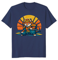 Shiba Samurai Retro Sunset T-Shirt - Dog Lovers And Anime Fans