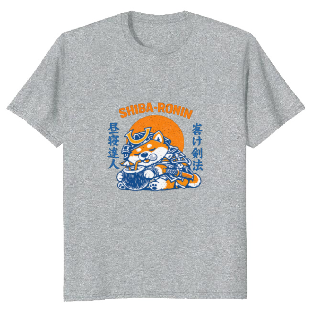 Lazy Shiba Samurai T-Shirt - Gift for Dog Lovers