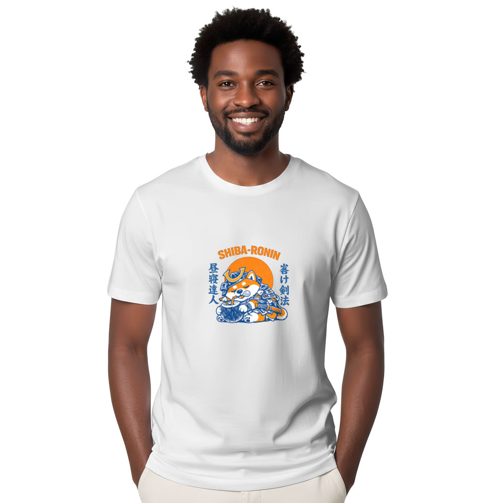 Lazy Shiba Samurai T-Shirt - Gift for Dog Lovers