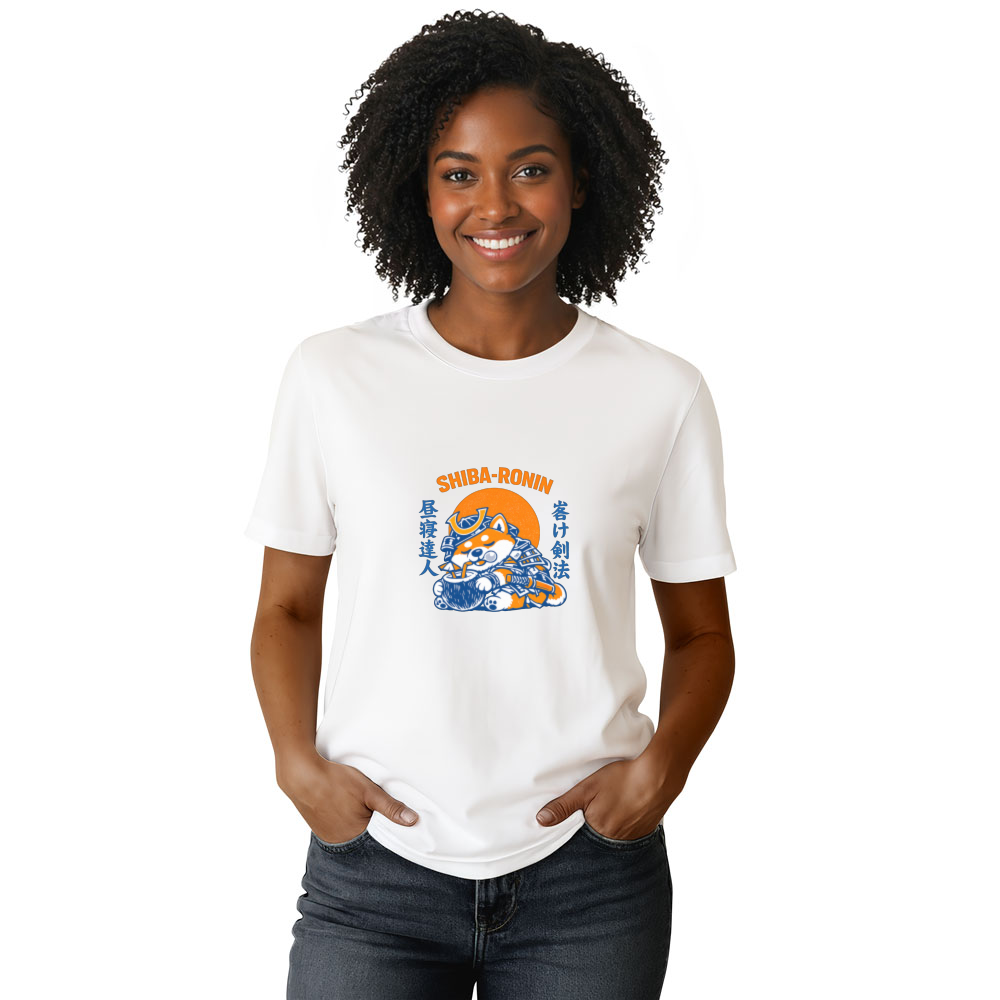 Lazy Shiba Samurai T-Shirt - Gift for Dog Lovers