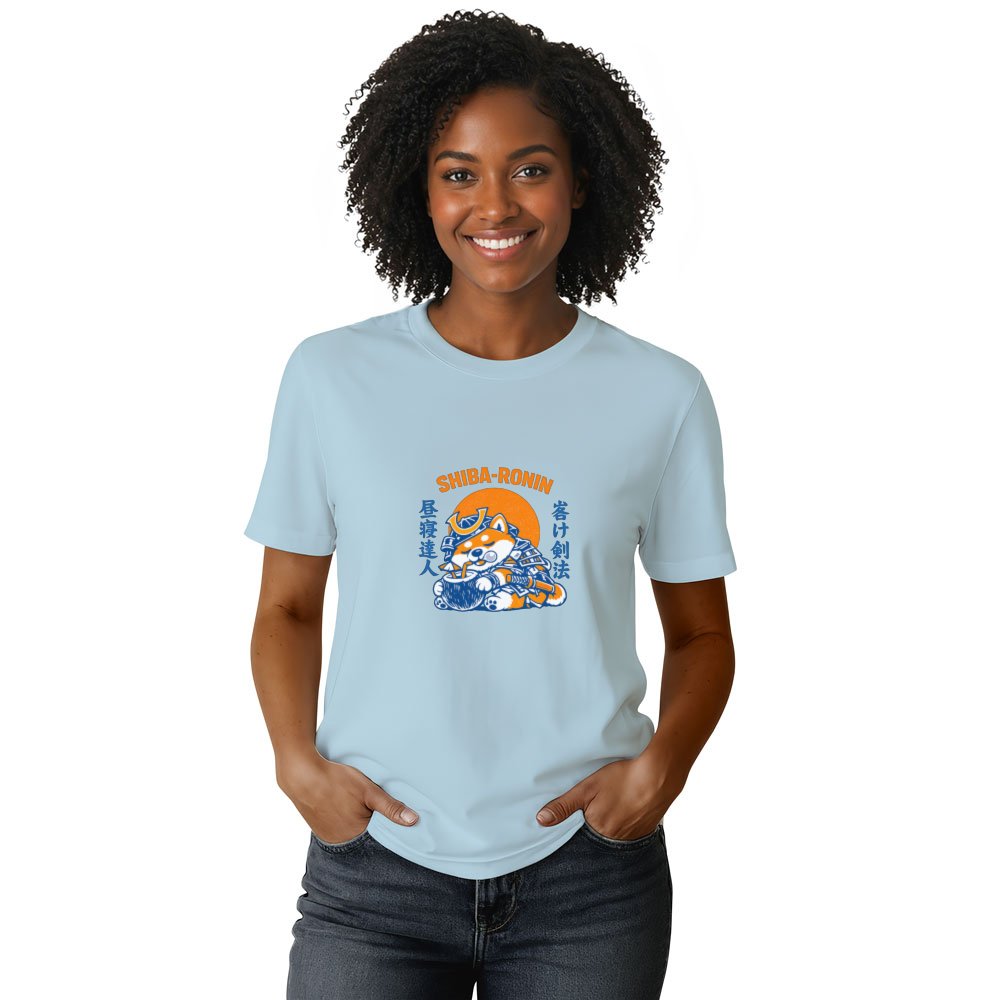 Lazy Shiba Samurai T-Shirt - Gift for Dog Lovers