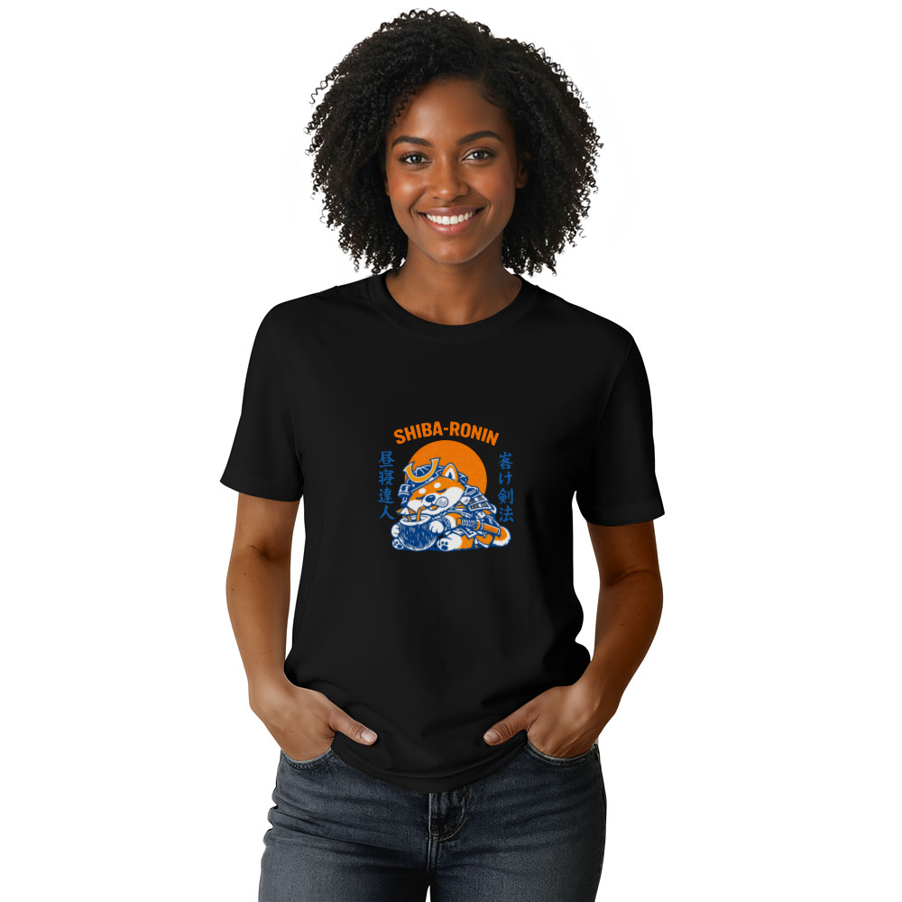 Lazy Shiba Samurai T-Shirt - Gift for Dog Lovers