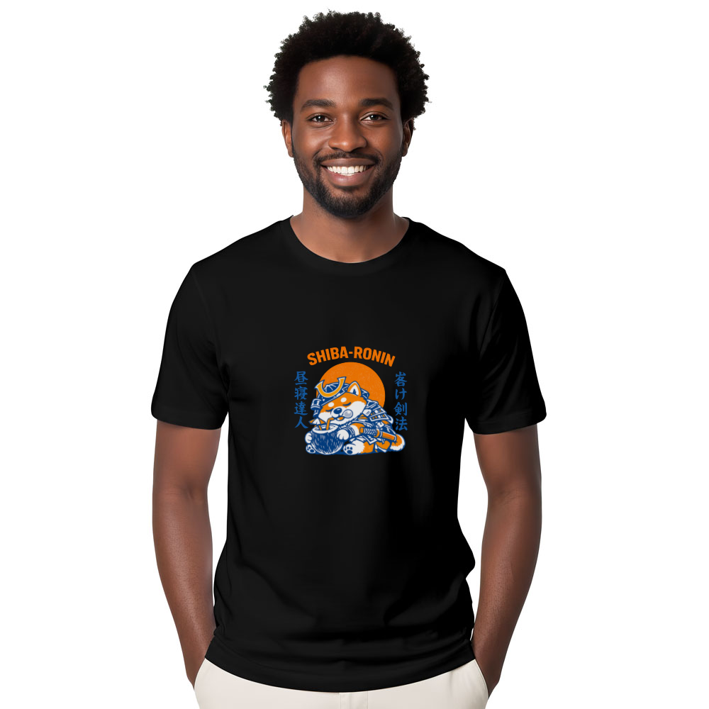 Lazy Shiba Samurai T-Shirt - Gift for Dog Lovers
