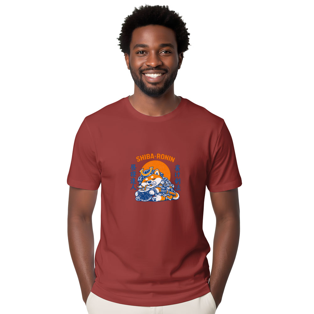 Lazy Shiba Samurai T-Shirt - Gift for Dog Lovers