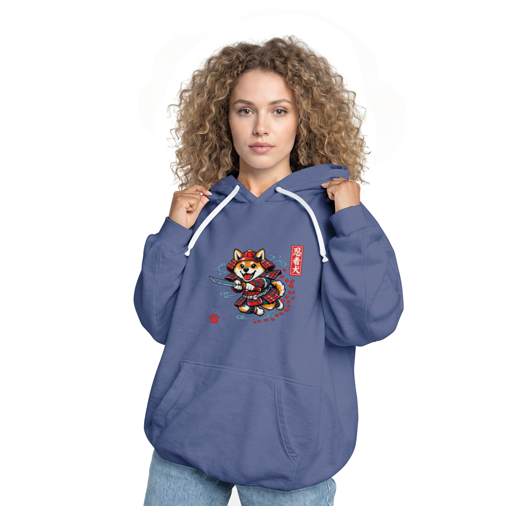 Shiba Samurai Pullover Hoodie - Gift for Shiba Inu and Japanese Art Fans
