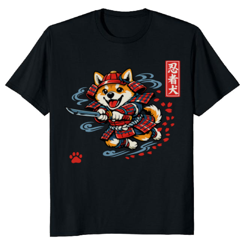 Shiba Samurai T-Shirt - Samurai Art Enthusiasts