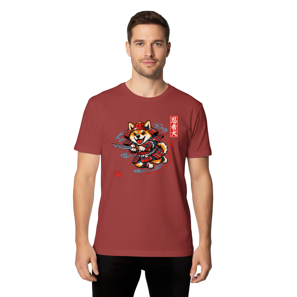 Manga Shiba Samurai in a Playful Pounce Graphic T-Shirt