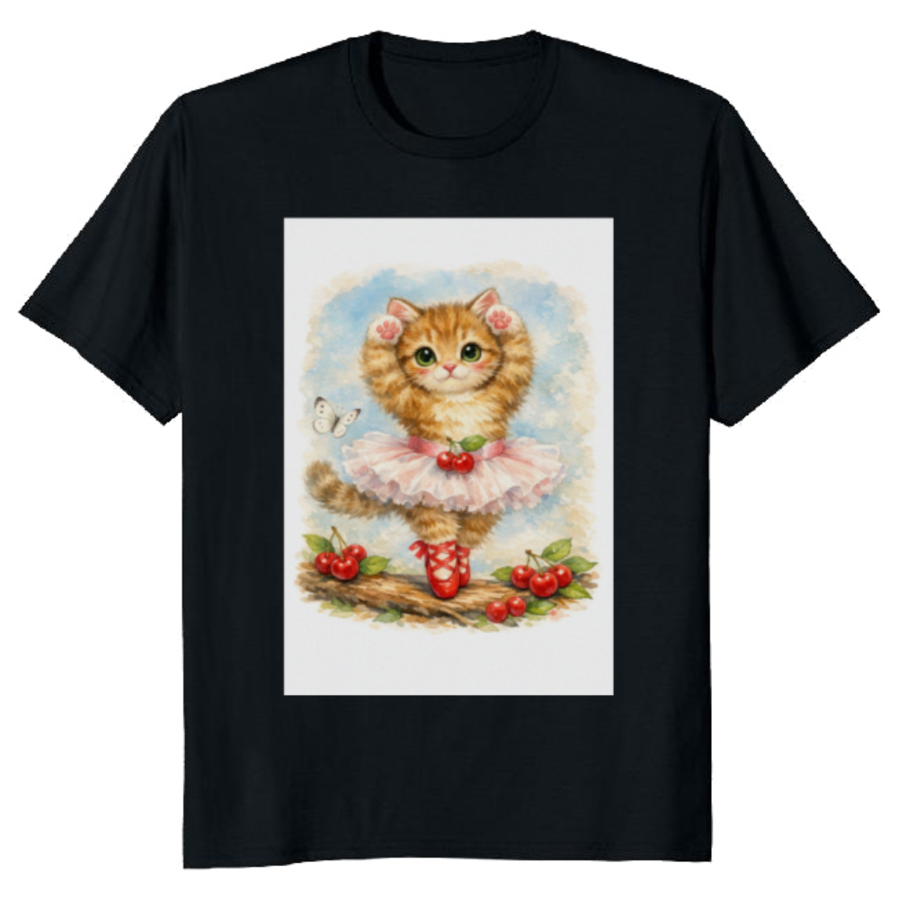 Vintage Kitten Ballerina En Pointe T-Shirt