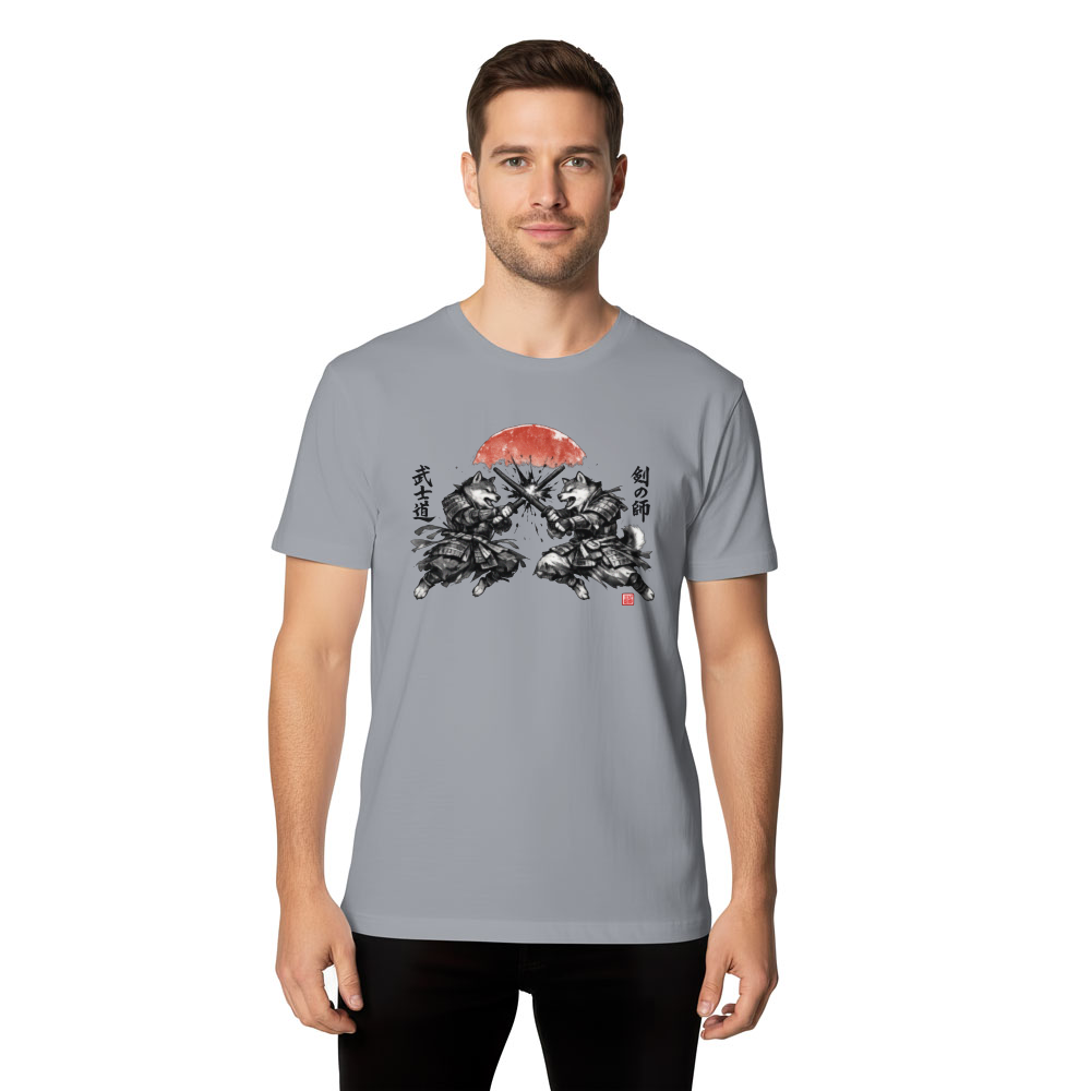 Shiba Samurai Sumi-e T-Shirt - Anime And Pop Culture Fans