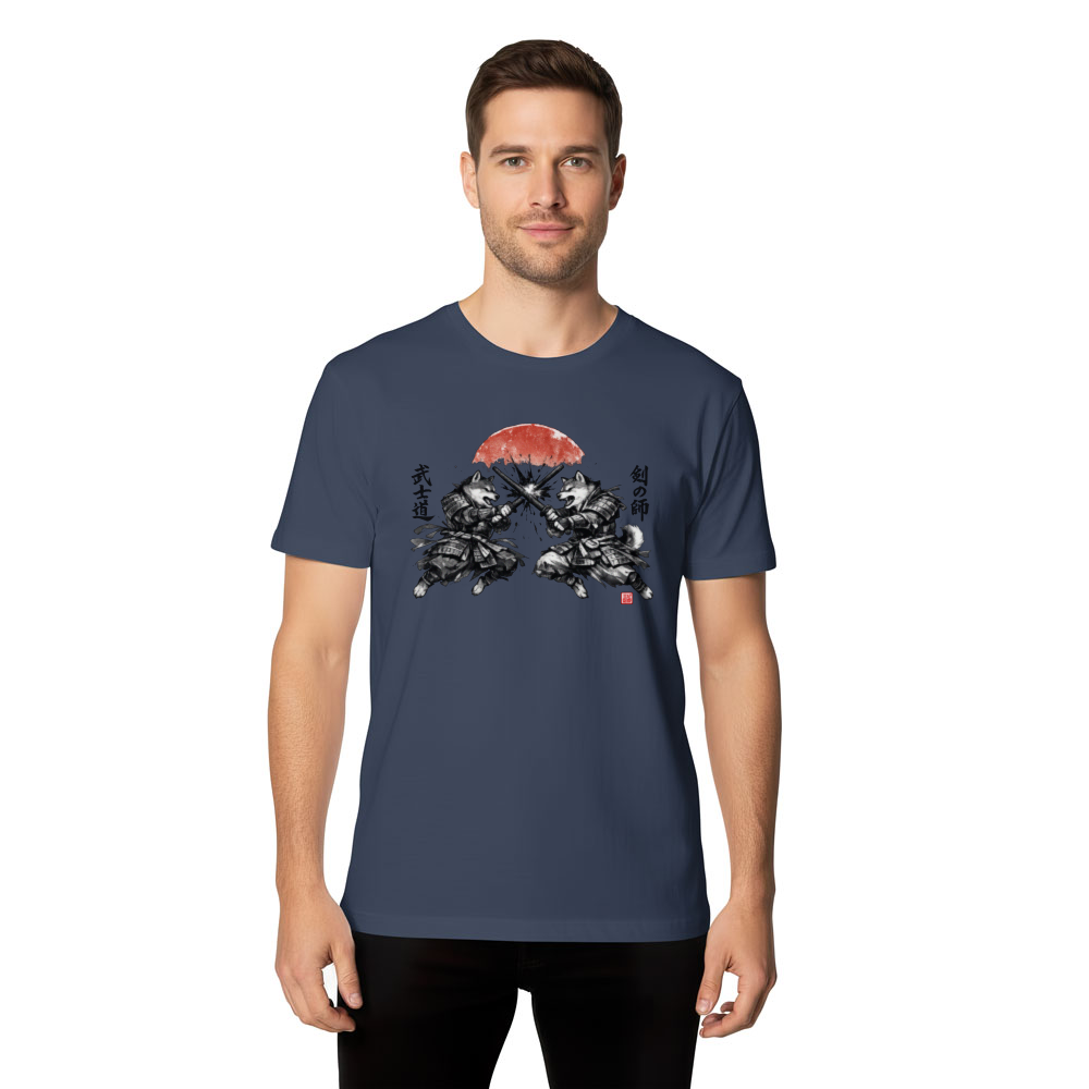 Shiba Samurai Sumi-e T-Shirt - Anime And Pop Culture Fans