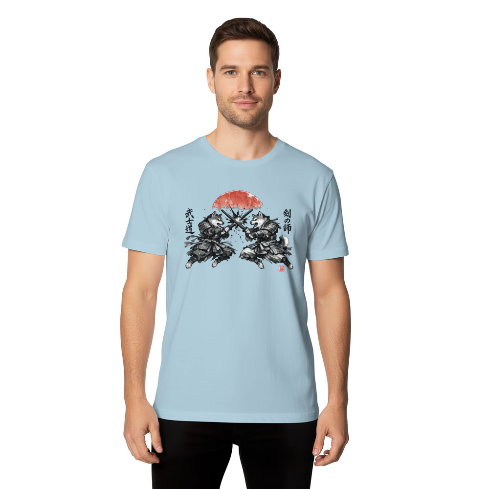 Shiba Samurai Sumi-e T-Shirt - Anime And Pop Culture Fans