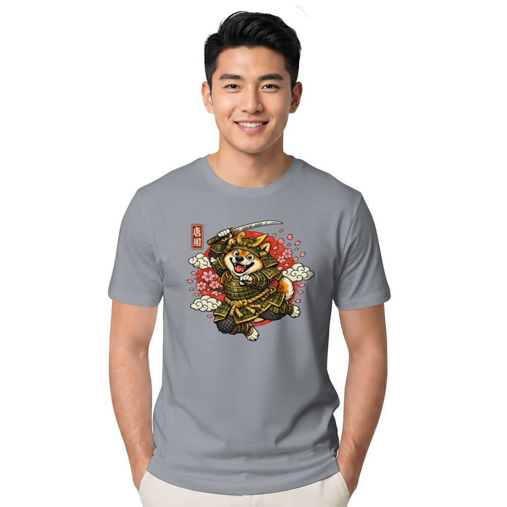 Shiba Samurai Graphic T-Shirt - Gift for Dog Lovers and Anime Fans