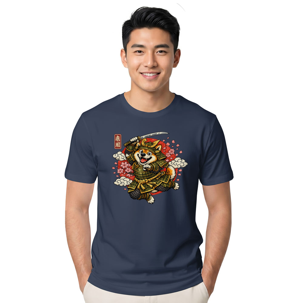 Shiba Samurai Graphic T-Shirt - Gift for Dog Lovers and Anime Fans