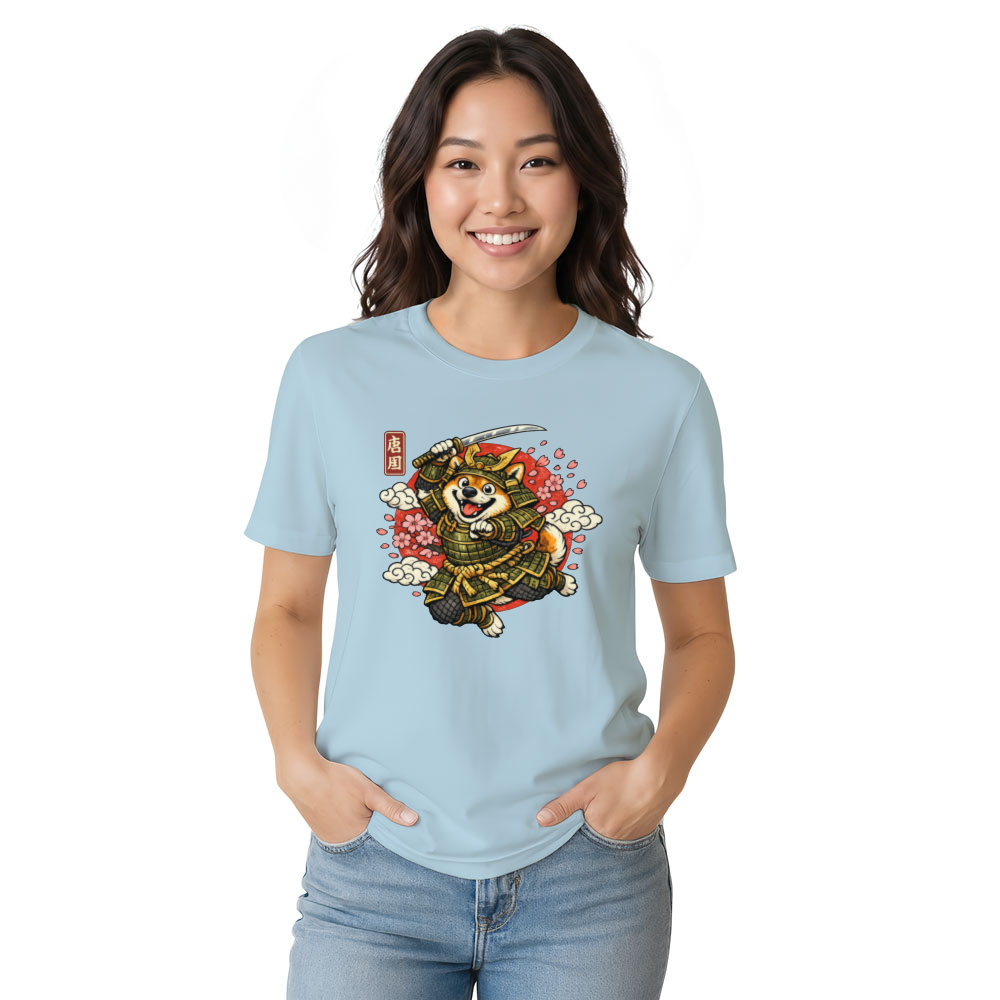 Shiba Samurai Graphic T-Shirt - Gift for Dog Lovers and Anime Fans